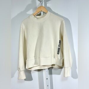 Varley x Seattle Kraken Cream Ribbed Sweatshirt - medium side zip